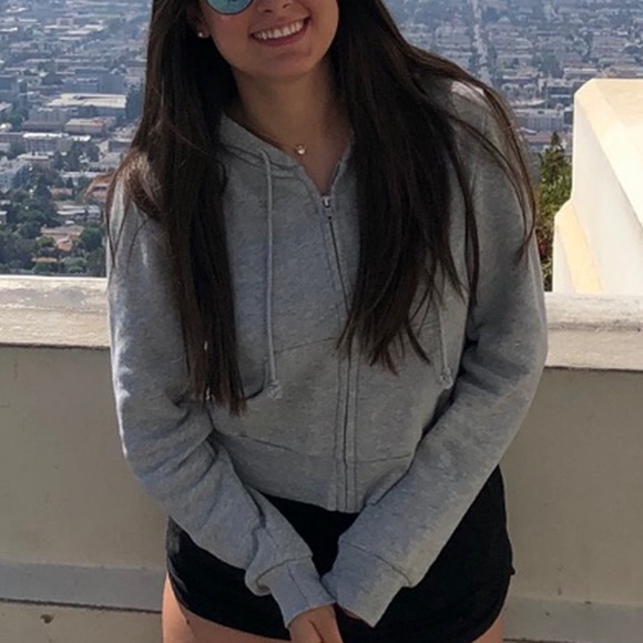 Brandy Melville grey crystal hoodie - Picture 2 of 4